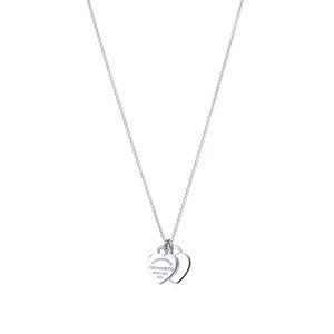 Return to Tiffany Double Heart Tag Pendant in Silver, Mini